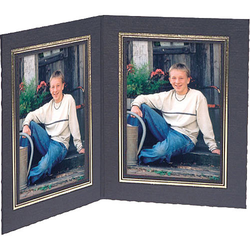 Collector's Gallery Double View Folder-Classic Style with Gold Foil Window Border , Model PF5502-57-for 5 x 7" Prints (Portrait Format)