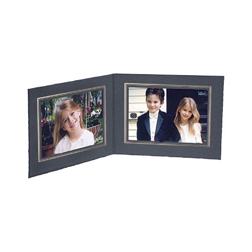 Collector's Gallery Double View Folder-Classic Style  with Gold Foil Window Border , Model PF5502-57-for 5 x 7" Prints (Landscape Format)