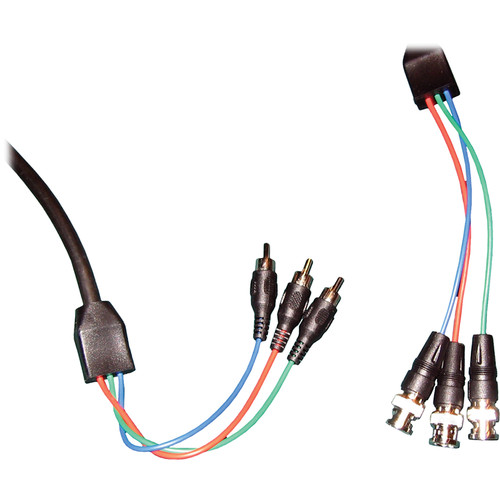 Communications Specialties BNC Male x3 to RCA Male x3 Cable - 12'