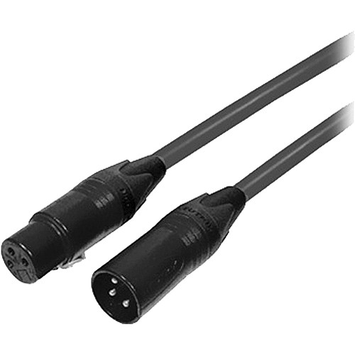 Comprehensive 25' Studio Series Quad Audio Cable XLR Male to Female With Neutrik Black and Gold Connectors