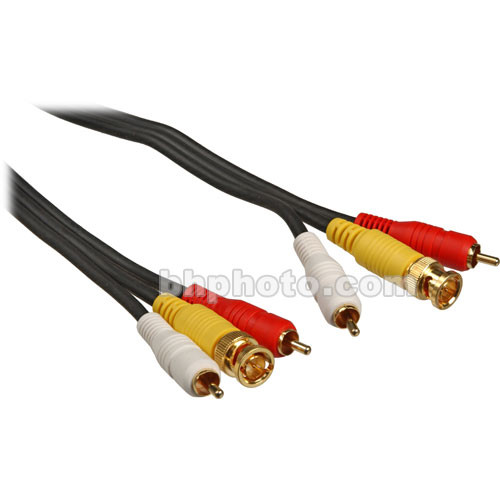 Comprehensive 1 BNC Male and 2 RCA Male to 1 BNC Male and 2 RCA Male Cable