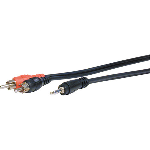 Comprehensive Stereo Mini Male to 2 RCA Male Y-Cable (3')