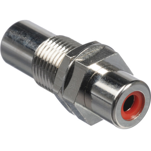 Comprehensive RCA Jack to Jack Barrel Chassis Mount Adapter - Red
