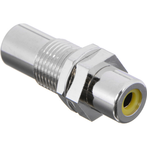 Comprehensive RCA Jack to Jack Barrel Chassis Mount Adapter - Yellow