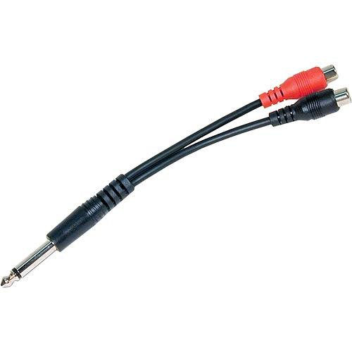 Comprehensive 1/4" Male to Two RCA Female Y-Cable - 6"