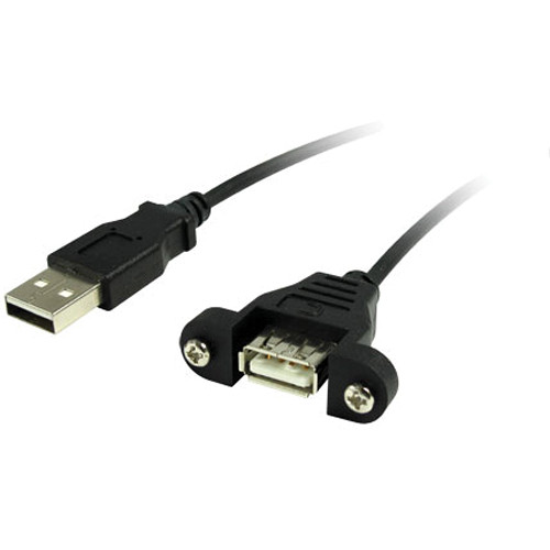 Comprehensive 0.5' (0.15 m) USB A Female to A Male Panel Mount Cable