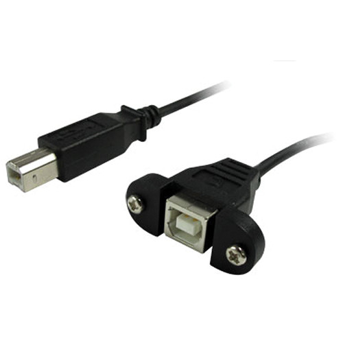 Comprehensive 3' (0.91 m) USB B Female to B Male Panel Mount Cable
