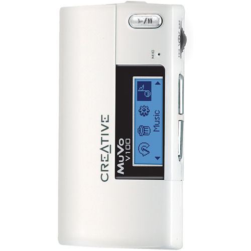 Creative Labs MuVo V100 2-Piece Integrated USB Flash Drive MP3 Player - 1GB White/Black