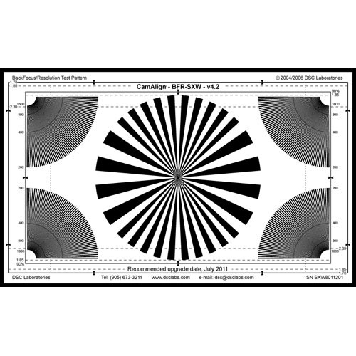 DSC Labs Backfocus Super Maxi Focus Pattern Chart with Resolution