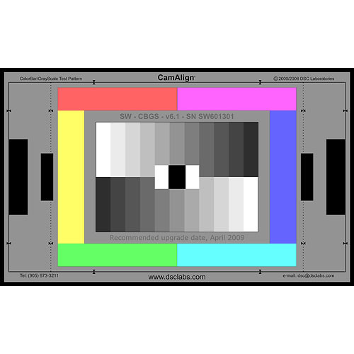 DSC Labs ColorBar/GrayScale Maxi CamAlign Chip Chart