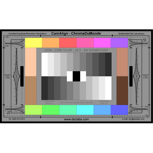 DSC Labs ChromaDuMonde 12+4-R Super Maxi CamAlign Chip Chart with Resolution