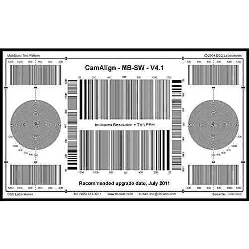 DSC Labs DX-1 MultiBurst Test Target (Black On White)