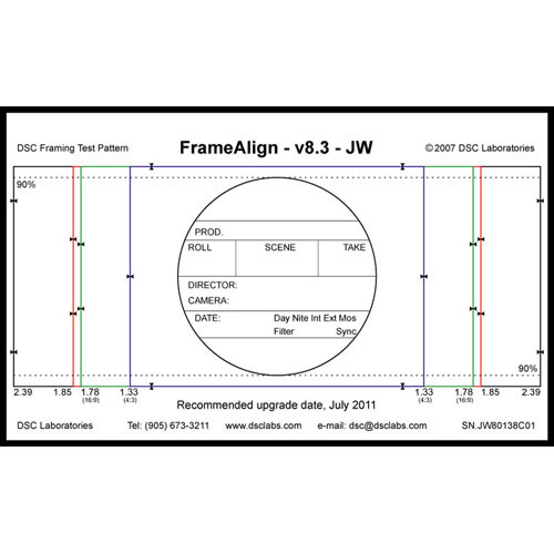 DSC Labs FrameAlign Junior CamAlign Chart