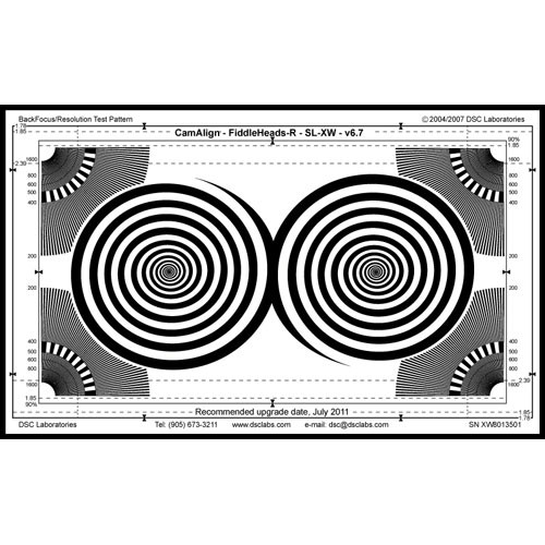 DSC Labs Fiddlehead / BackFocus Maxi Focus Pattern & Resolution Chart
