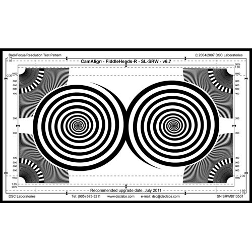 DSC Labs Fiddlehead / BackFocus Senior Focus Pattern & Resolution Chart