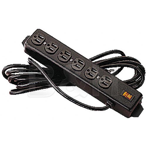 Da-Lite Surge Protector/Electrical Strip 90026 (Black, Plastic)