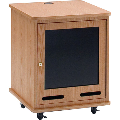 Da-Lite 12 RU Space Equipment Rack Cart (Mahogany Veneer)