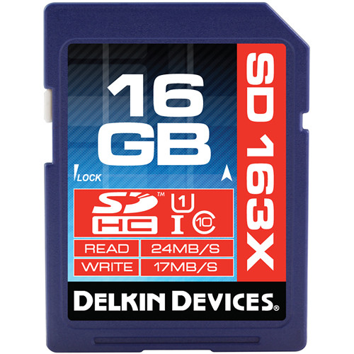 Delkin Devices 16GB SDHC Memory Card Pro Class 10