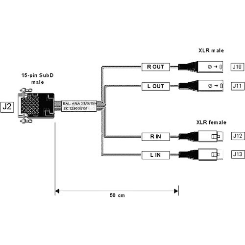 Digigram VX222HR Balanced Analog I/O Replacement Cable