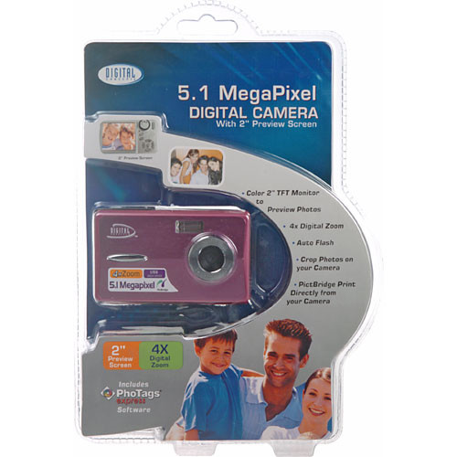 Digital Concepts 5.1 Megapxel Digital Camera (Pink)