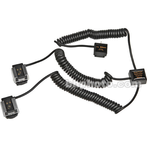 Dot Line Dual Off-Camera TTL Shoe Cord for Nikon i-TTL