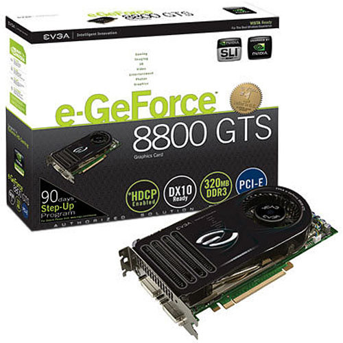 EVGA e-GeForce 8800 GTS PCI Express Display Card