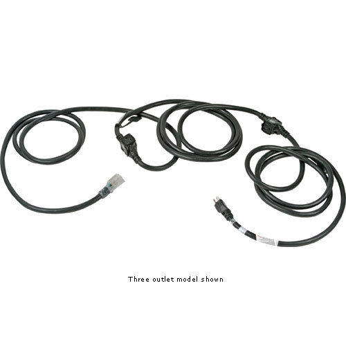 E-String Six Outlet AC Extension Cord, Black - 50'