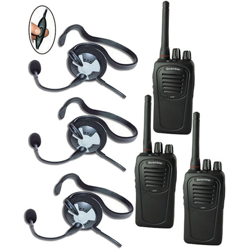 Eartec 3-User SC-1000 Two-Way Radio System with Fusion Inline PTT Headsets