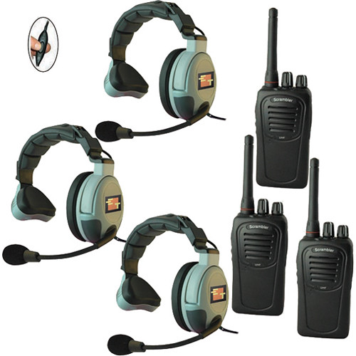 Eartec 3-User SC-1000 Two-Way Radio System with MAX3G Single Inline PTT