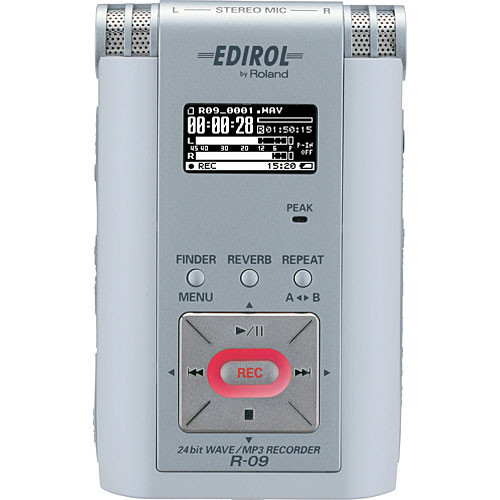 Edirol / Roland R-09 - Portable 24-Bit WAV/MP3 Audio Recorder (White)
