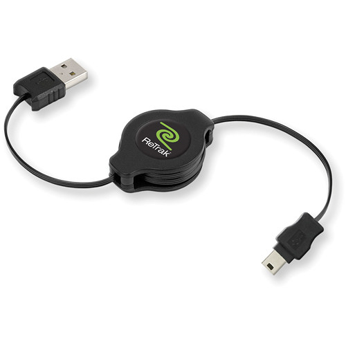 ReTrak Retractable USB 2.0 to Mini 5-Pin Cable