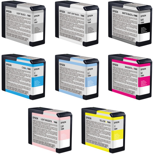 Epson UltraChrome K3 Ink 8-Cartridge Set with Matte Black (80 ml)