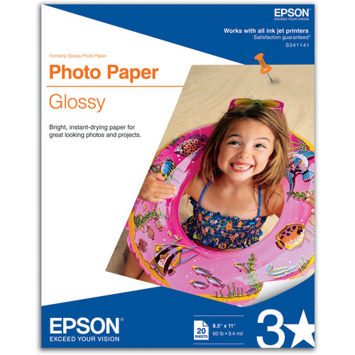 Epson Glossy Photo Paper - 8.5x11" - 20 Sheets