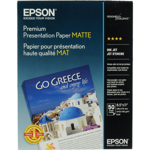 Epson Premium Presentation Paper Matte (8.5 x 11", 50 Sheets)