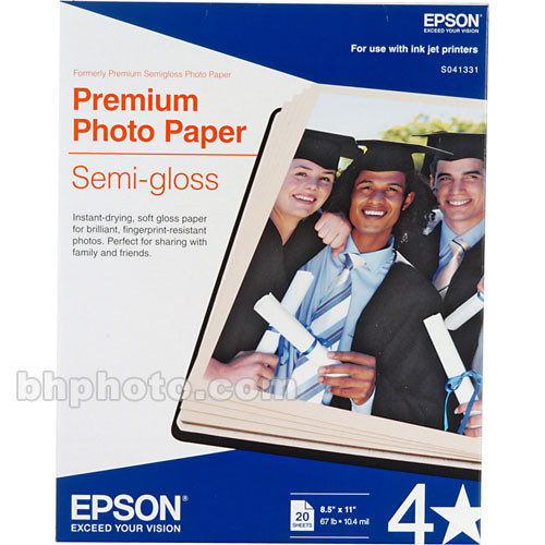 Epson Premium Photo Paper Semi-Gloss (8.5 x 11", 20 Sheets)