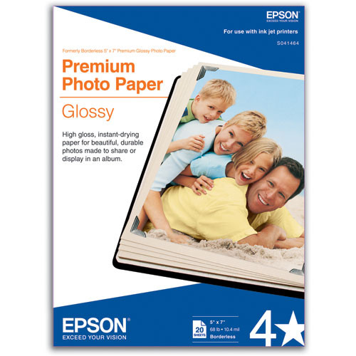 Epson Premium Photo Paper Glossy (5 x 7", 20 Sheets)