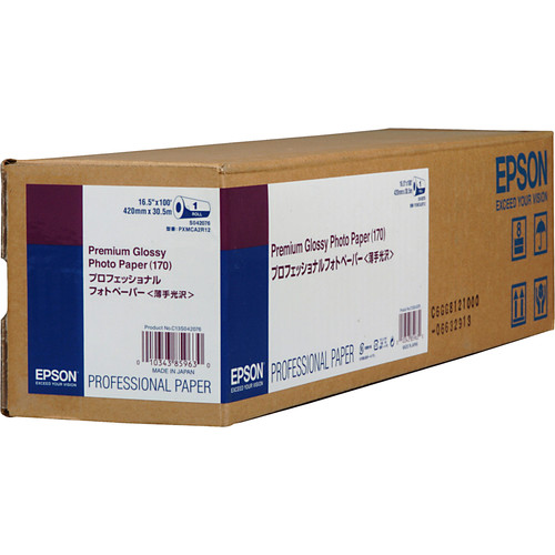 Epson Premium Glossy Photo Inkjet Paper 170 (16.5" x 100' Roll)