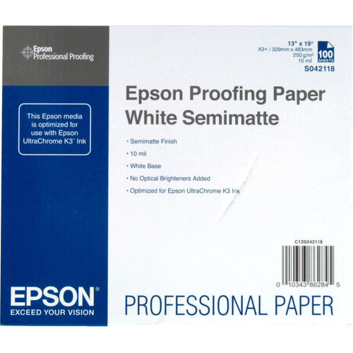 Epson Proofing Paper White Semimatte (13 x 19", 100 Sheets)