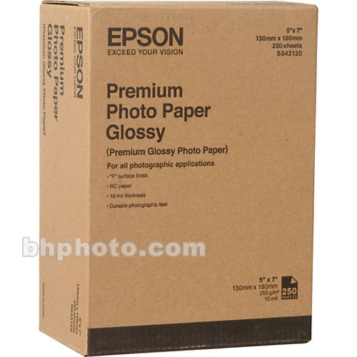 Epson Premium Glossy Photo Paper - 5x7" - 250 Sheets