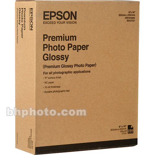 Epson Premium Glossy Photo Paper  - 8x10" - 250 Sheets