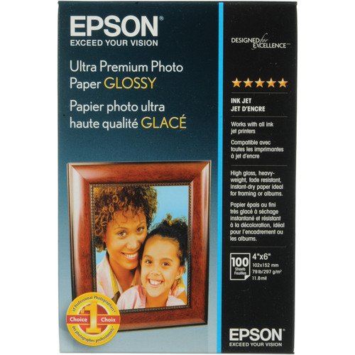Epson Ultra Premium Photo Paper Glossy (4 x 6", 100 Sheets)