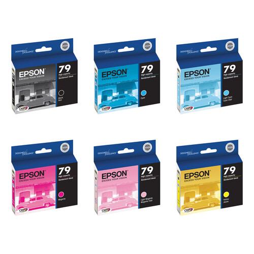 Epson 79 Ink Six Cartridge Set for Stylus 1400 & Artisan 1430 Printers