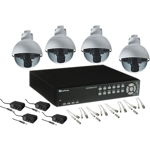 EverFocus 4-Camera and 4-Channel DVR Indoor Dome Kit