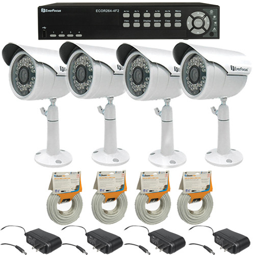 EverFocus ECOR264-4F2 4-channel H.264 DVR (500 GB) w/ Outdoor Bullet Camera Kit