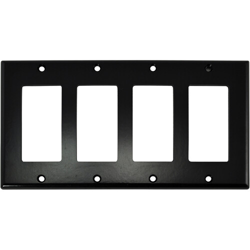 FSR SS-DPLT4-BLK Decora Wall Plate (4-Gang, Black)