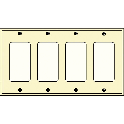 FSR SS-DPLT4-IVO Decora Wall Plate (4-Gang, Ivory)