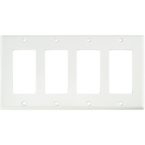 FSR SS-DPLT4-WHT Decora Wall Plate (4-Gang, White)
