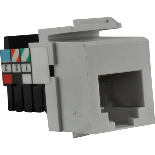 FSR SS-RJ11-WHT RJ-11 Pass-Thru Snap-In Connector (White)
