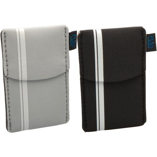 Flip Video Soft Pouch (Gray and Black, Pack of 2)