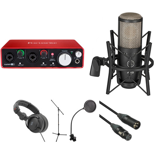 Focusrite AKG Perception P220 Mic + Focusrite Scarlett 2i2 USB Interface Bundle